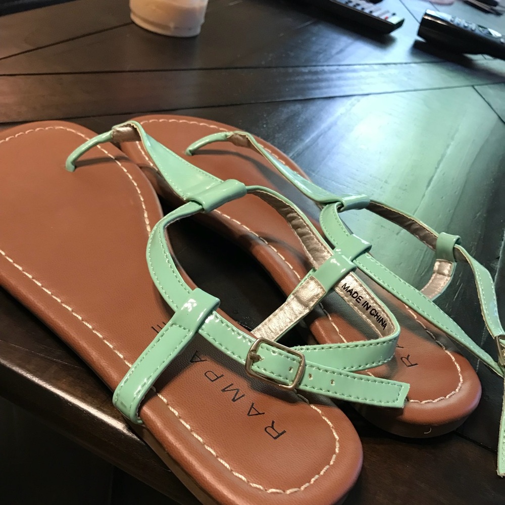 Mint and brown sandals!!!!